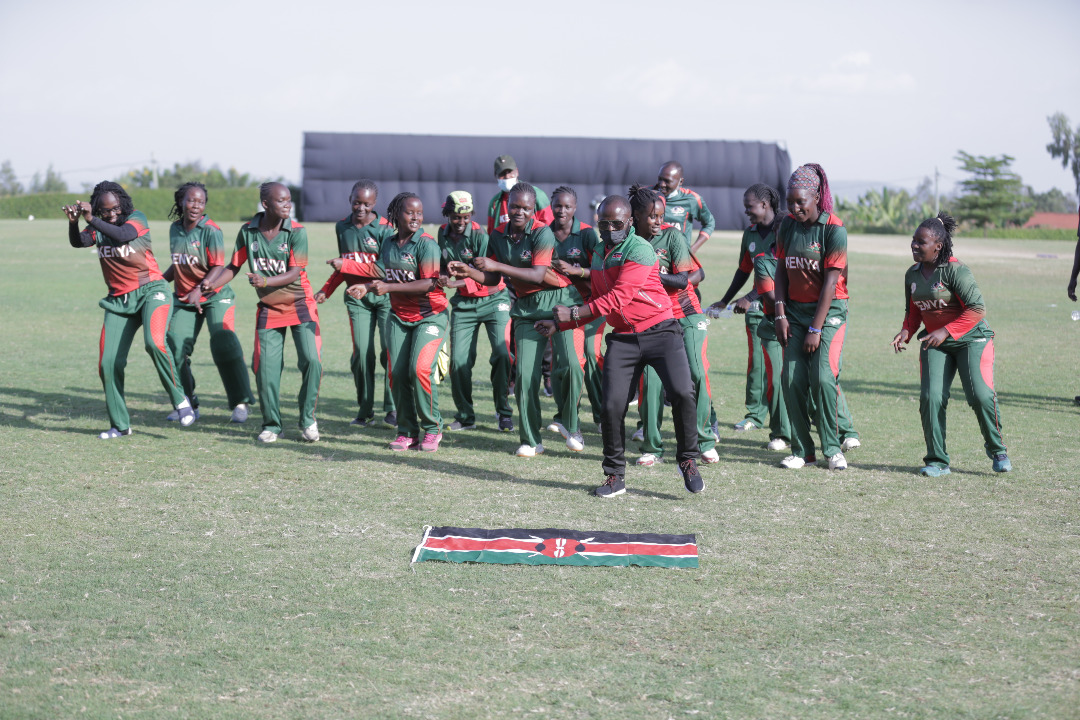 Kenya in celebratory dance after beating Namibia in the final